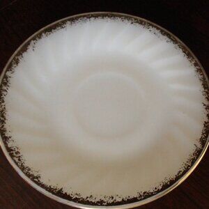 Vintage - Fire King Milk Glass Swirl Saucer - 1of4